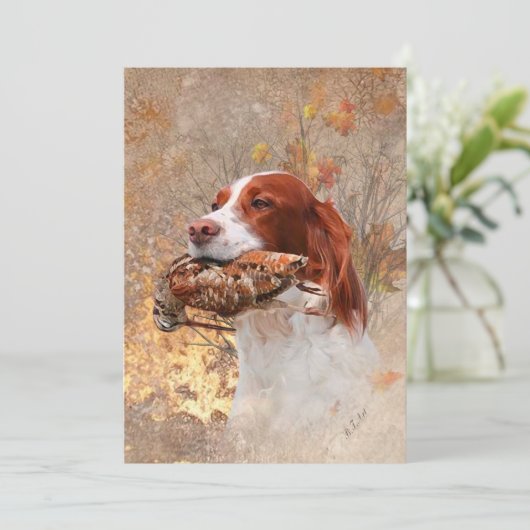 Vogelhond, houtsnip jagen kaart (Staand voorkant)