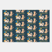 Vogelhonden en puppies met geschenken en ballonnen inpakpapier vel (Voorkant 3)