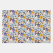 Vogelhonden en puppies met geschenken en ballonnen inpakpapier vel (Voorkant)