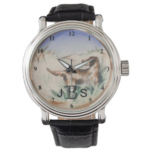 vogelhondenjacht mannelijk monogram horloge