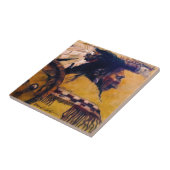 Vogelhoofdadres en keramisch schild tegeltje (Zijkant)