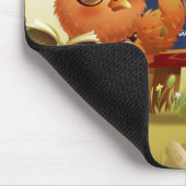 Vogelhouder met een boek en lesgeven op een bord muismat (Hoek)