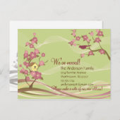 Vogelhuis Bewegende Aankondiging Briefkaart Groen (Voorkant / Achterkant)