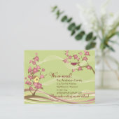 Vogelhuis Bewegende Aankondiging Briefkaart Groen (Staand voorkant)