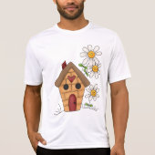 Vogelhuis en Bloemen Mannen Actief T-shirt (Voorkant)