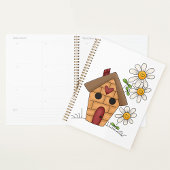 Vogelhuis en bloemen spiraal planner