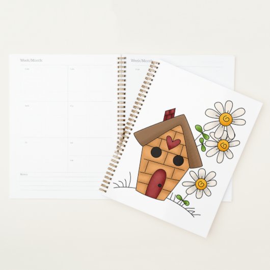 Vogelhuis en bloemen spiraal planner (Display)