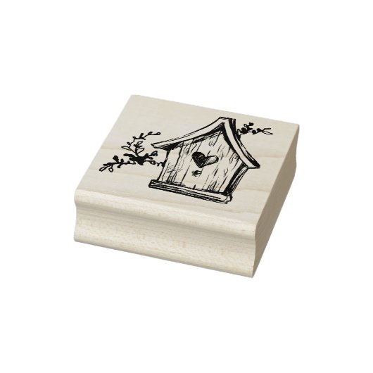 Vogelhuis en takken Rubber Stamp Rubberstempel (Stempel)