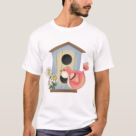 Vogelhuis en Vogel T-shirt (Voorkant)