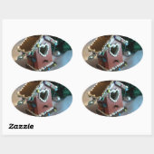 Vogelhuis I van de peperkoek Ovale Sticker (Vel)