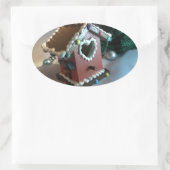 Vogelhuis I van de peperkoek Ovale Sticker (Tas)