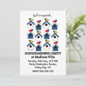 Vogelhuis Kleurrijke Vogels We hebben Verplaatst V Kaart (Staand voorkant)