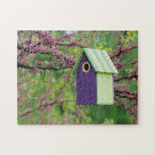 Vogelhuis op een Judasboom Legpuzzel (Horizontaal)