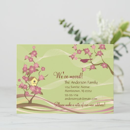 Vogelhuis Verplaatsende Aankondiging Vaste kaart G (Staand voorkant)