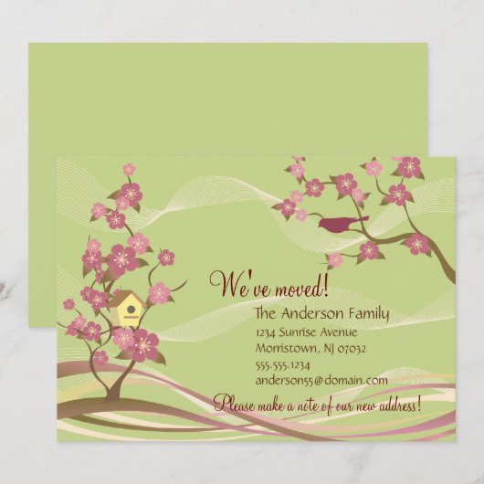 Vogelhuis Verplaatsende Aankondiging Vaste kaart G (Voorkant / Achterkant)