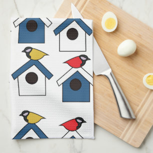 Vogelhuis Vogelhuis Kleurrijke Vogels Vogelhuis Theedoek