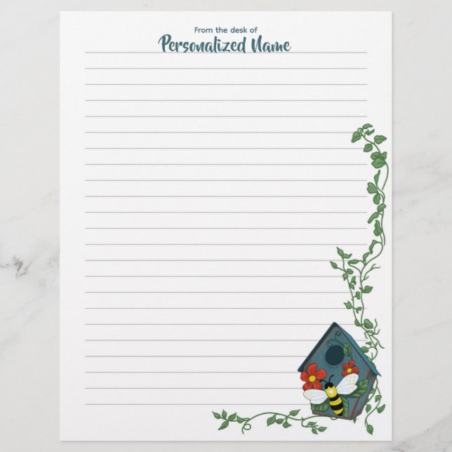 Vogelhuisballet van Bee Lined Letterhead Briefhoofd (Voorkant)