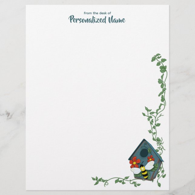 Vogelhuisballet van Bee's Unlined Letterhead Briefhoofd (Voorkant)