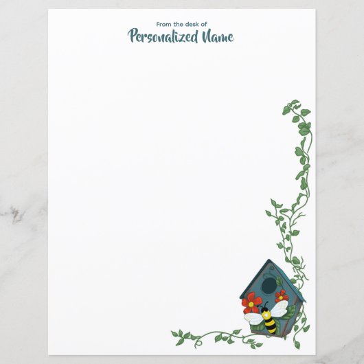 Vogelhuisballet van Bee's Unlined Paper Sheet (Voorkant)