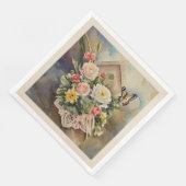 Vogelhuisboeket - Papieren servet (Hoek)