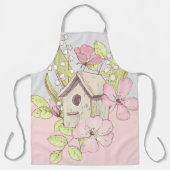 Vogelhuisje Bloem Kleurenblok Schort (Voorkant)