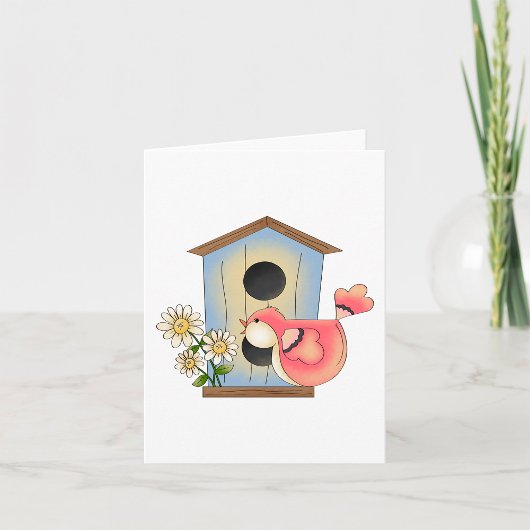 Vogelhuisje en vogel kaart