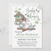 Vogelhuisje met moeder en Baby vogel Baby shower Kaart (Voorkant)