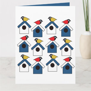 Vogelhuisje Vogelhuis Kleurrijke Vogels Vogelhuisj Kaart