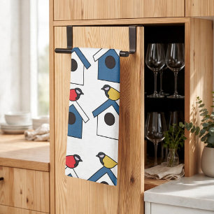 Vogelhuisje Vogelhuis Kleurrijke Vogels Vogelhuisj Theedoek