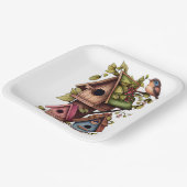 Vogelhuisjes Papieren Bordje (Gebogen)