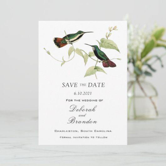 vogelhuwelijk sparen de datum save the date (Staand voorkant)