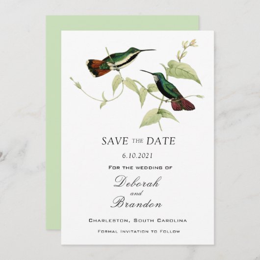  vogelhuwelijk sparen de datum save the date (Voorkant / Achterkant)