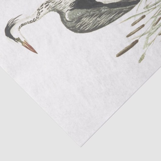 Vogelillustratie Common Heron Tissuepapier (Detail)