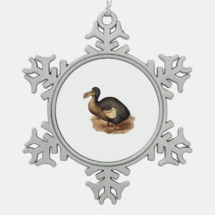vogelillustratie Dodo Tin Sneeuwvlok Ornament