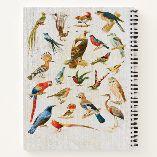  vogelillustratie Geboortende Lover Gift Notitieboek (Achterkant)