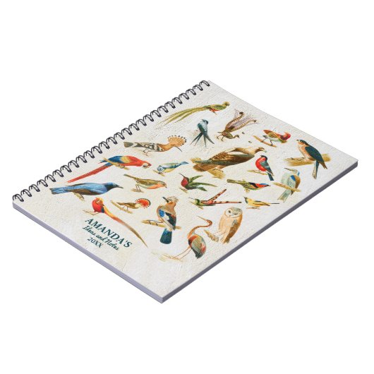  vogelillustratie Geboortende Lover Gift Notitieboek (Linkerzijde)