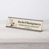  vogelillustratie | Gepersonaliseerd Bureau Naambordje (Voorkant)