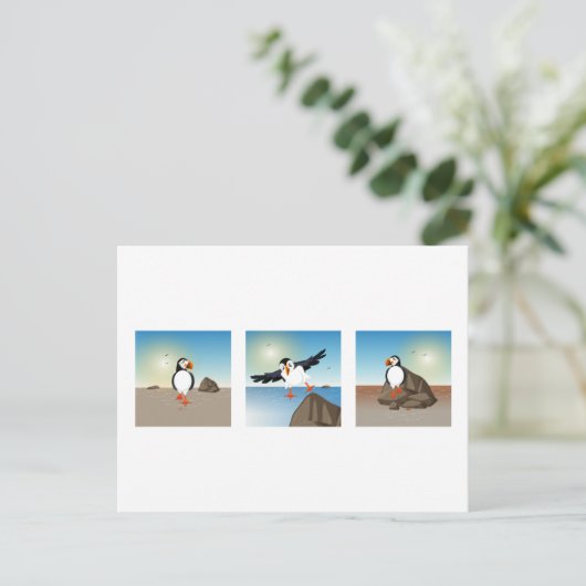 Vogelillustratie - Het Puffin-Briefkaart Briefkaart (Staand voorkant)