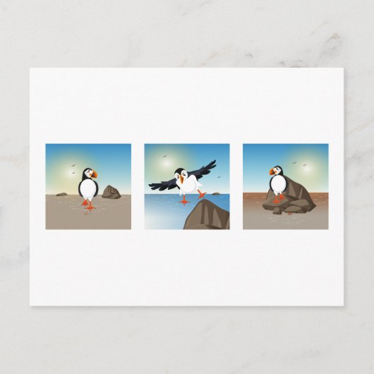 Vogelillustratie - Het Puffin-Briefkaart Briefkaart (Voorkant)