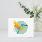 Vogelillustratie - Kingfisher Briefkaart (Staand voorkant)