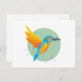 Vogelillustratie - Kingfisher Briefkaart (Voorkant / Achterkant)