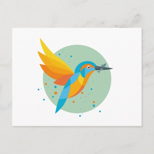 Vogelillustratie - Kingfisher Briefkaart (Voorkant)