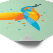 Vogelillustratie - Kingfisher Poster (Hoek)