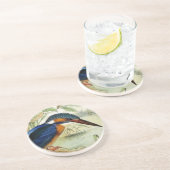 vogelillustratie Kingfisher Zandsteen Onderzetter (Zijkant)