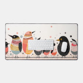 Vogelillustratie met stippen en strepen bureaumat (Keyboard & Muis)