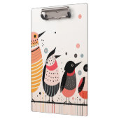 Vogelillustratie met stippen en strepen klembord (Links)
