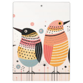 Vogelillustratie met stippen en strepen klembord (Achterkant)