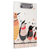 Vogelillustratie met stippen en strepen klembord (Rechts)