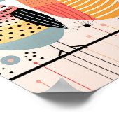 Vogelillustratie met stippen en strepen poster (Hoek)