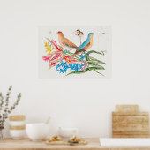  vogelillustratie poster (Keuken)
